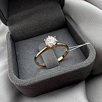 Золотое кольцо для помолвки, женское кольцо из золота с фианитом