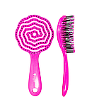 Щітка для волосся масажна Salon Professional. рожева, фото 4