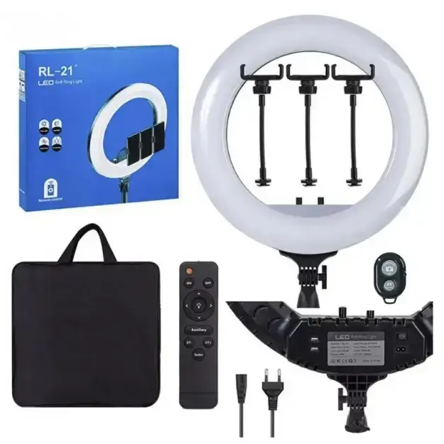 Кільцева LED Лампа RL-21 (55см) (3 Кріплення) (Пульт) (Сумка)