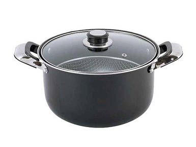 Каструля для фритюру 24см. 4л з нержавіючої сталі з кришкою ТМ KAMILLE