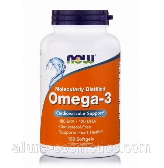 Омега-3 очищена на молекулярному рівні 100 капсул Now Foods omega-3