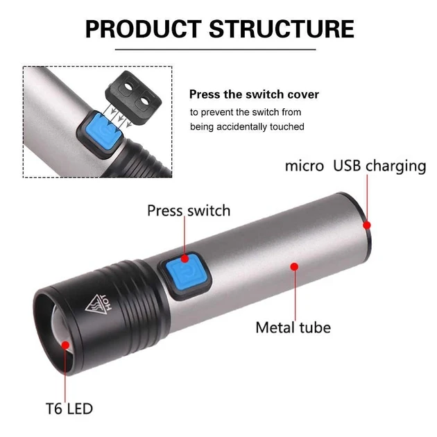 Ліхтарик ручний BL K31 USB CHARGE