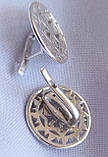 "Молвинець в Сонячному колі" сережки на англ. замках срібло 925 проби, фото 2
