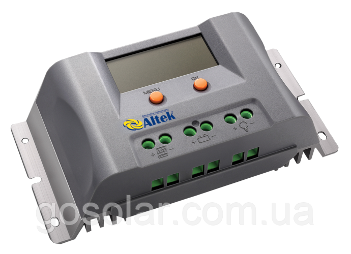 Контролер заряду ALTEK P-20А/24V-USB/LCD для сонячних панелей та акумулятора