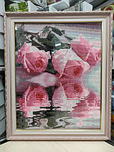 SPR018 Набір діамантової мозаїки на підрамнику Троянди 40х50см, фото 3