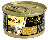 Влажный корм для кошек с тунцом, креветками и солодом GimCat Shiny Cat 70 г