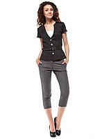 Чорний жилет із поясом