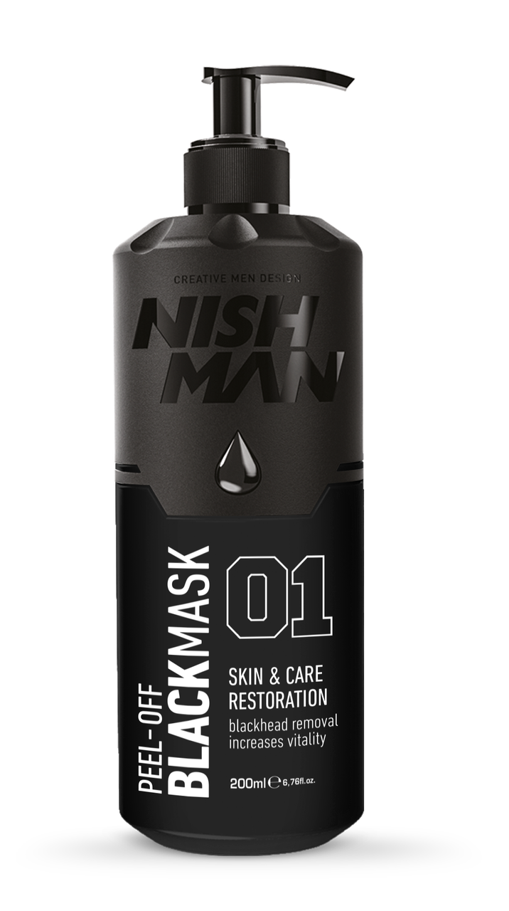 Чорна маска для обличчя Nishman Pell-Off Black Mask з дозатором 200 мл