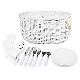 Кошик для пікніка Зустріч на 2 персони білий, фото 2