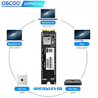 SSD диск 512Gb для Apple MacBook Air Pro iMac 2013-2018г PCIe Gen3*4 nvme накопичувач OSCOO