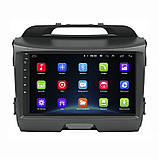 Al Штатна магнітола для Kia Sportage 3 Рестайлінг 2014-2016 екран 9" 2/32Gb Wi-Fi GPS Base Android, фото 3