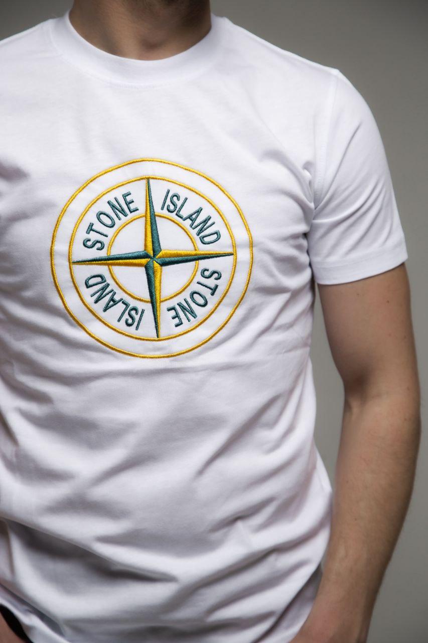 Купить Футболка Stone Island Белая Стон Айленд Мужская Стоник, цена 949 ...