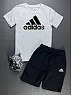 Чоловічий літній костюм Adidas Футболка + Шорти чорний комплект Адідас, фото 4