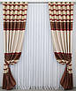 Комплект (2шт. 1,5х2,7м.) штор із тканини льон блекаут, смужки. Колір бежевий з бордовим. Код 781ш 30-561, фото 2