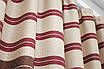 Комплект (2шт. 1,5х2,7м.) штор із тканини льон блекаут, смужки. Колір бежевий з бордовим. Код 781ш 30-561, фото 6