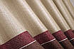 Комплект (2шт. 1,5х2,7м.) штор із тканини льон блекаут, смужки. Колір бежевий з бордовим. Код 781ш 30-561, фото 8