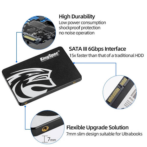 KingSpec 1TB 2.5インチ SATAIII SSD Amazon.com: KingSpec 1TB 2.5 SSD SATA III Internal - 550MB/s
