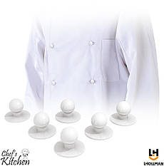 Ґудзики для кухарської блузи білі LH-BUTTON W