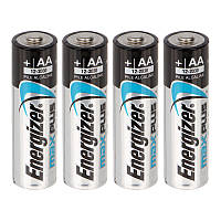 Батарейка щелочная, Alkaline AA Max Plus (LR6) Energizer 1.5V, 4шт. в блистере