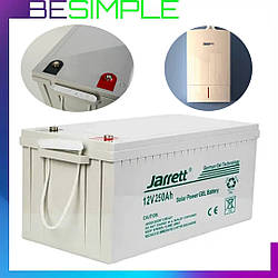Гелевий акумулятор Jarrett, 12V, 250Ah / Акумуляторна батарея для домашніх систем електроживлення, ДБЖ