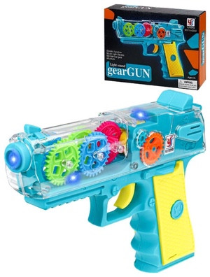 Пістолет з рухомими шестернями, світлом і звуком "Gear light gun" арт. YJ-Q 002, фото 1