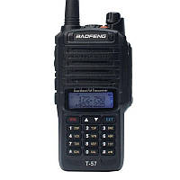 Рация Baofeng T-57 (5W, FM,VHF,UHF, до 16 км, 128 каналов, АКБ), черная