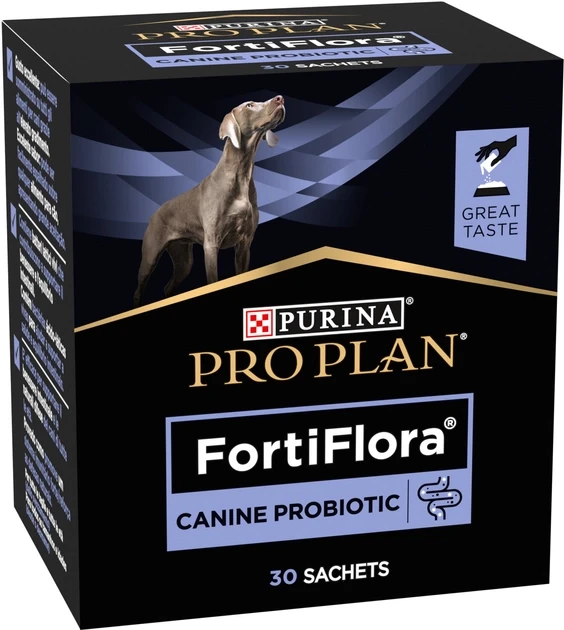 Додатковий корм (пробіотик) для дорослих собак та щенят Purina Pro Plan Canine Probiotic FortiFlora 30 шт по 1 г