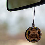 Ароматизатор дерев'яний в авто "Маріуполь" ручної роботи, 6 см., фото 2