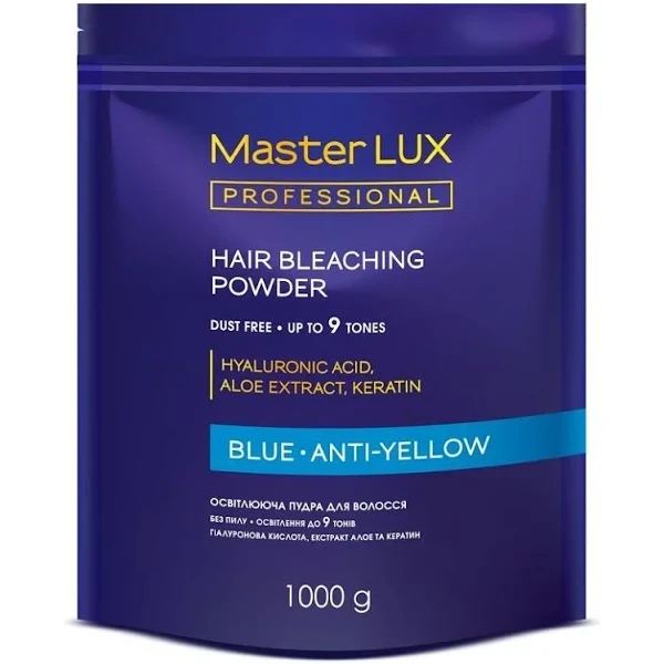 Освiтлююча пудра до 9 тонiв Master LUX Blue Anti-Yellow Bleaching Powder 1000 г.