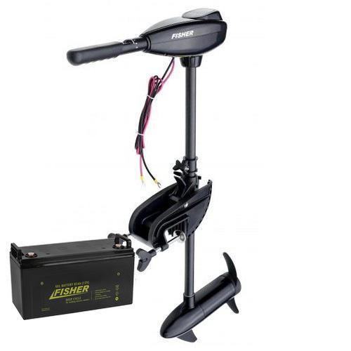 Электромотор для лодки Fisher 32lbs; 12V. 45A/h GEL АКБ. Без З/У. Лодочный электромотор Фишер; - фото 2 - id-p1834584845