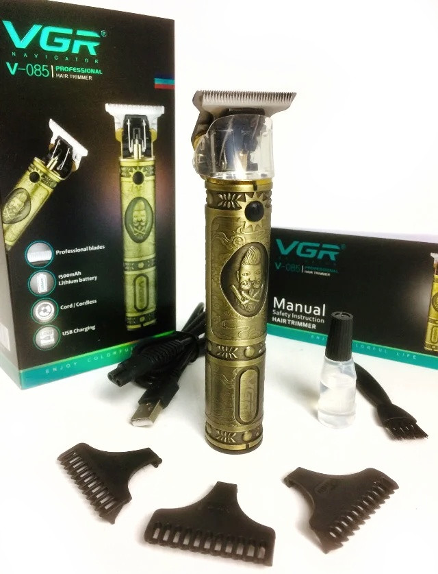 Сучасна акумуляторна машинка для стриження волосся VGR V-085 Тример для волосся на USB бритва для чоловіків