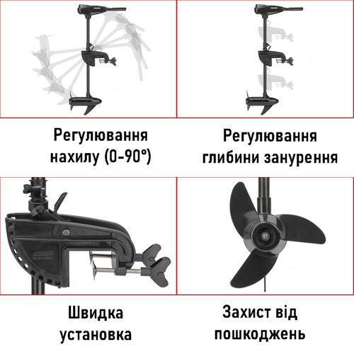 Электромотор для лодки Fisher 46lbs; 12V. Без АКБ GEL. Без З/У. Лодочный электромотор Фишер; - фото 4 - id-p1834584887