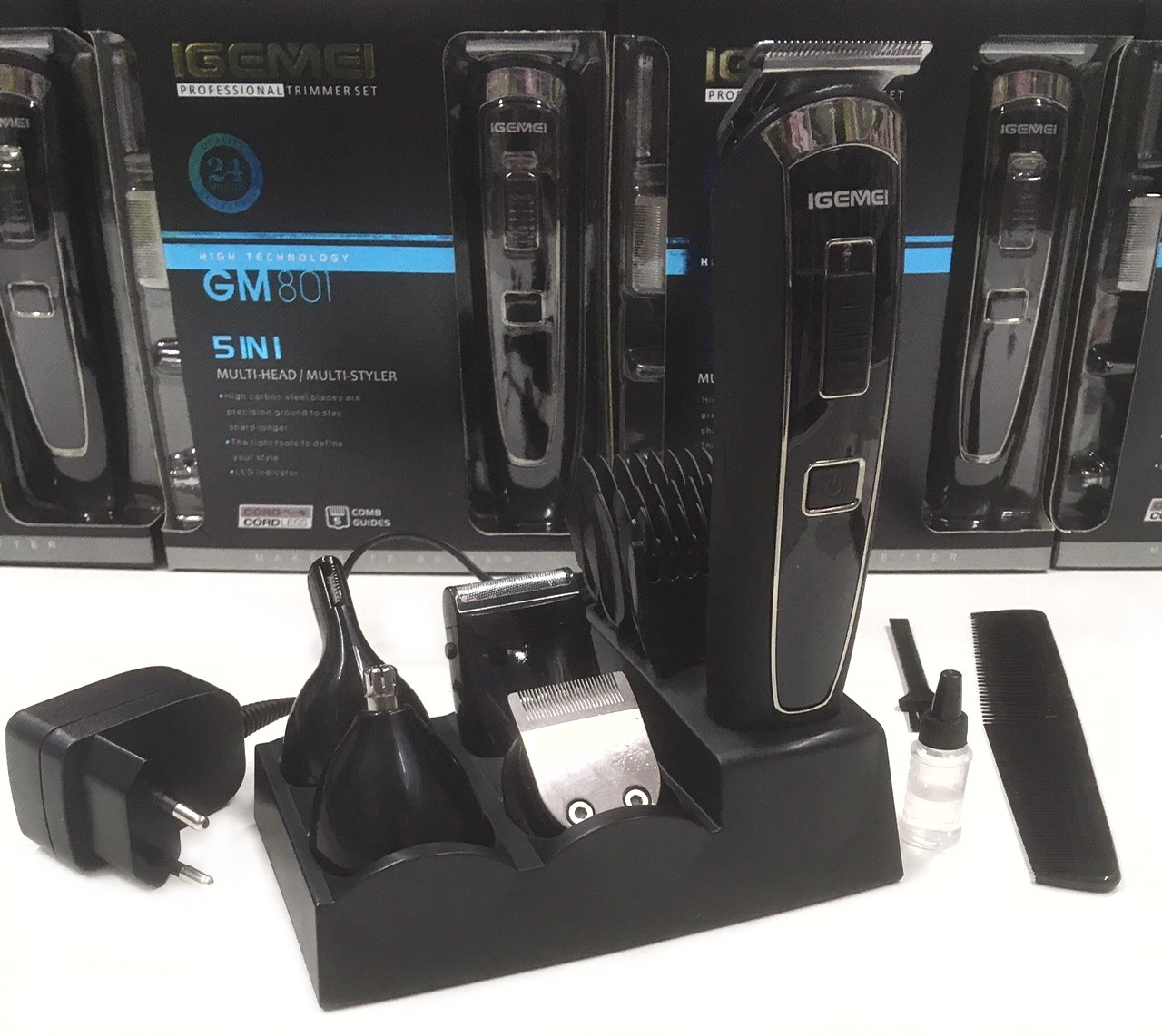 Машинка для стрижки мультитриммер Gemei GM-801 5в1