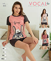 Жіноча піжама шорти + футболка бавовна з 42 по 50р Туреччина