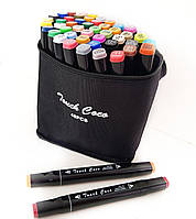 Набор двусторонних маркеров 48 штук Tтuch для рисования и скетчинга на спиртовой основе 48 цветов