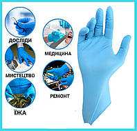 Перчатки нитриловые р-р М неопудренные текстурированые. Цвет синий, 50 пар. 3,5 гр Medicom