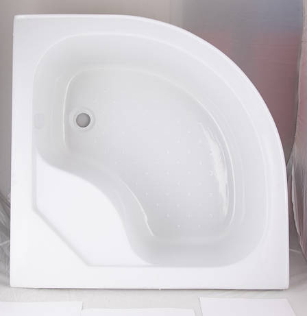 Душовий піддон 90*90*41 см напівкруглий з панеллю і ніжками Lidz KAPIELKA (Польща), фото 1