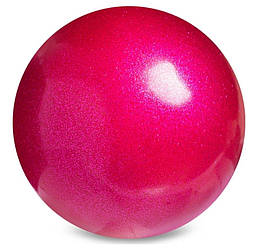 Блискучий м'яч для художньої гімнастики діаметром 15 см. Колір рожевий із блискітками
