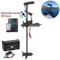 Электромотор для лодки Haswing Cayman B-55lbs; GPS; 12V. 90A/h GEL АКБ. +З/У. Носовой электромотор Хасвинг;