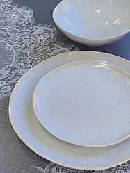 Набір 6 обідніх керамічних тарілок білих Янгол 20.5 см