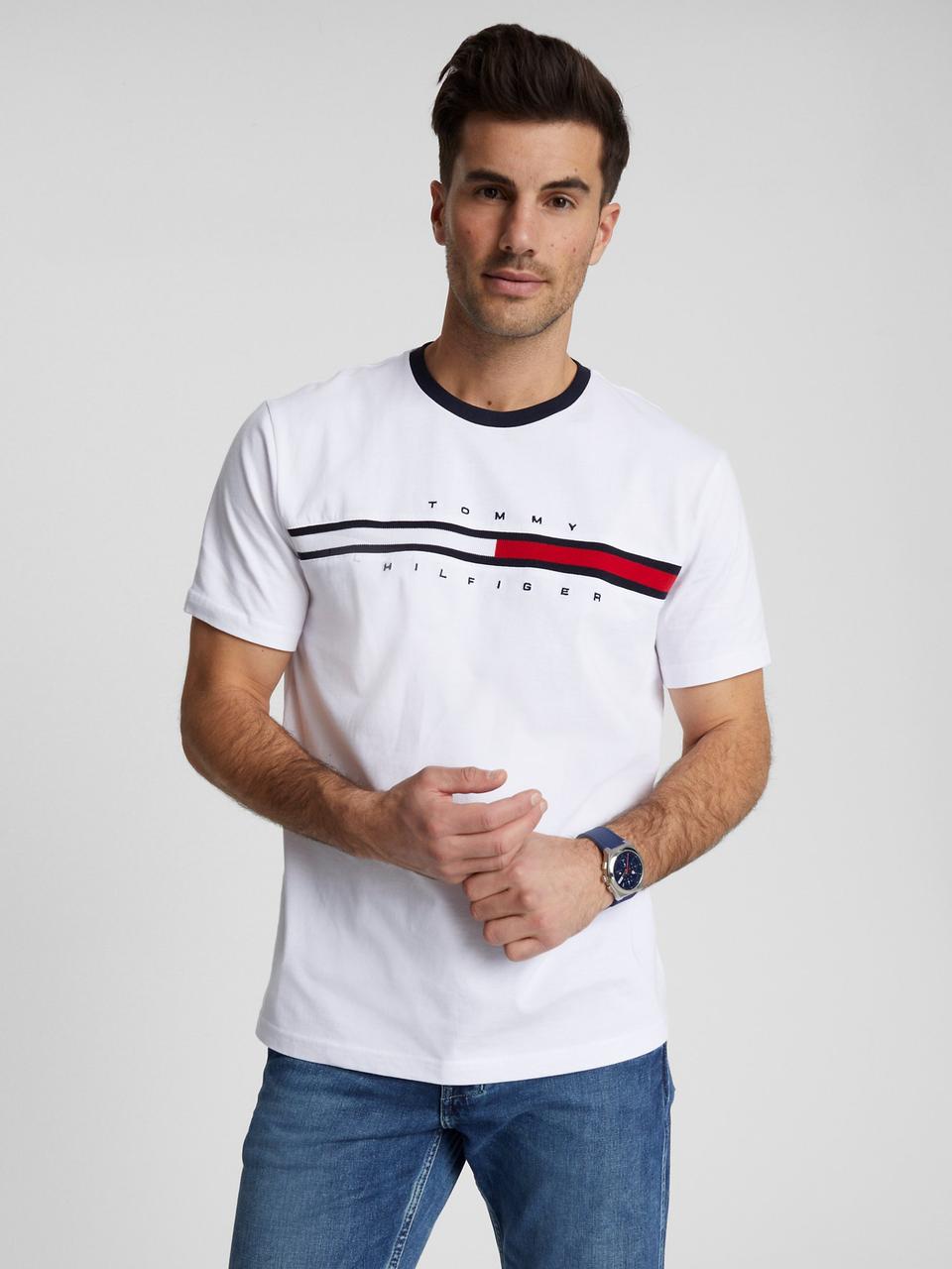 Чоловіча бавовняна футболка TOMMY HILFIGER essential flag logo t-shirt 7849807R
