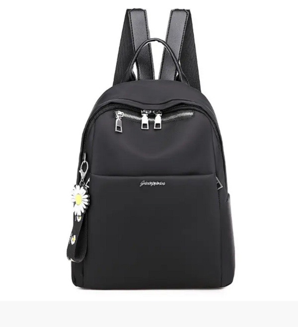 Рюкзак жіночий міський чорний із нейлонової тканини 389G