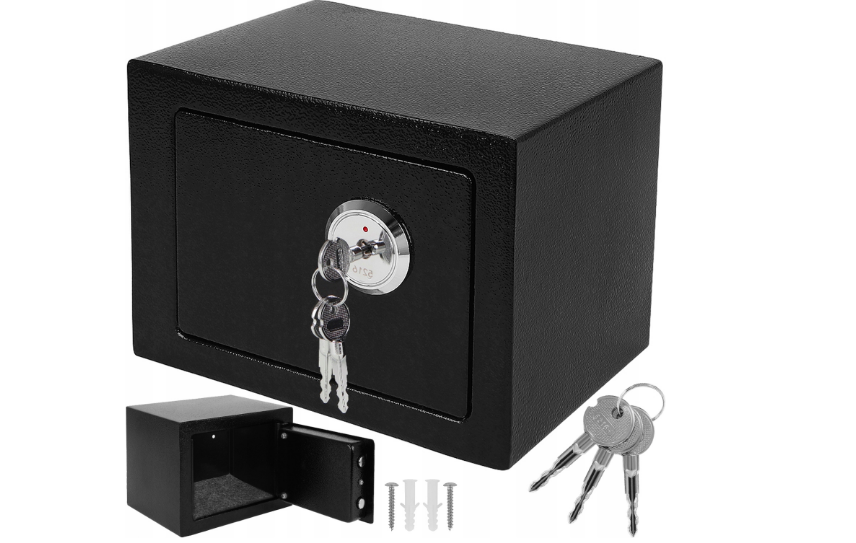 Меблевий сейф для грошей пістолета Malatec S8800 чорний 23х17х17 см