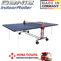 Теннисный стол для закрытых помещений складной теннисный стол игровой Donic Indoor Roller FUN синий