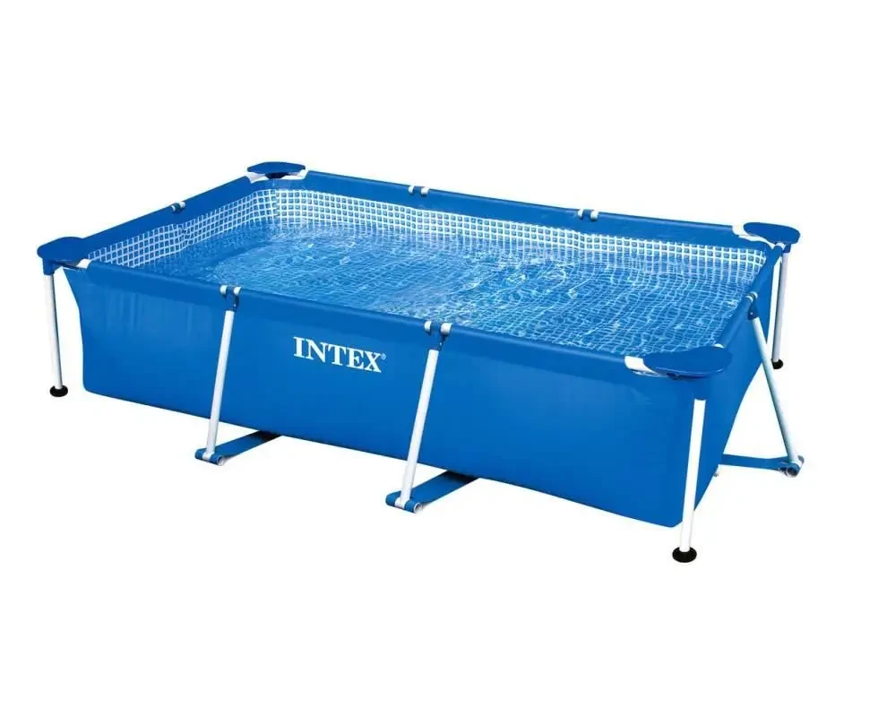 Прямокутний сімейний каркасний басейн Intex 28271 для дачі 260 x 160 x 65 см на 2200 л синій
