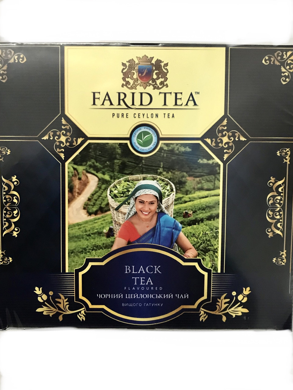 Черный цейлонский чай в пакетиках Фарид 100 пакетів.