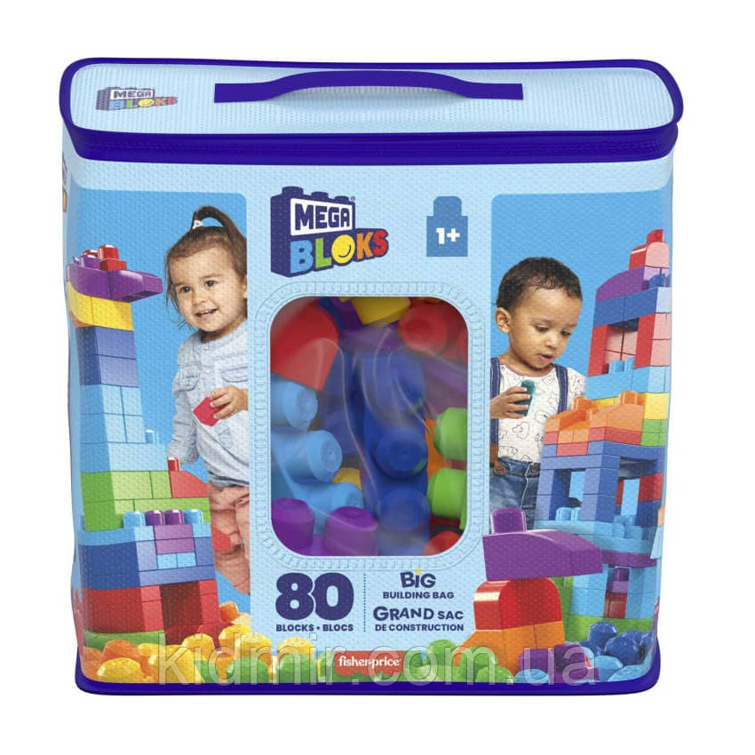 Конструктор Mega Bloks First Builders 80 деталей Блакитний DCH63, фото 1