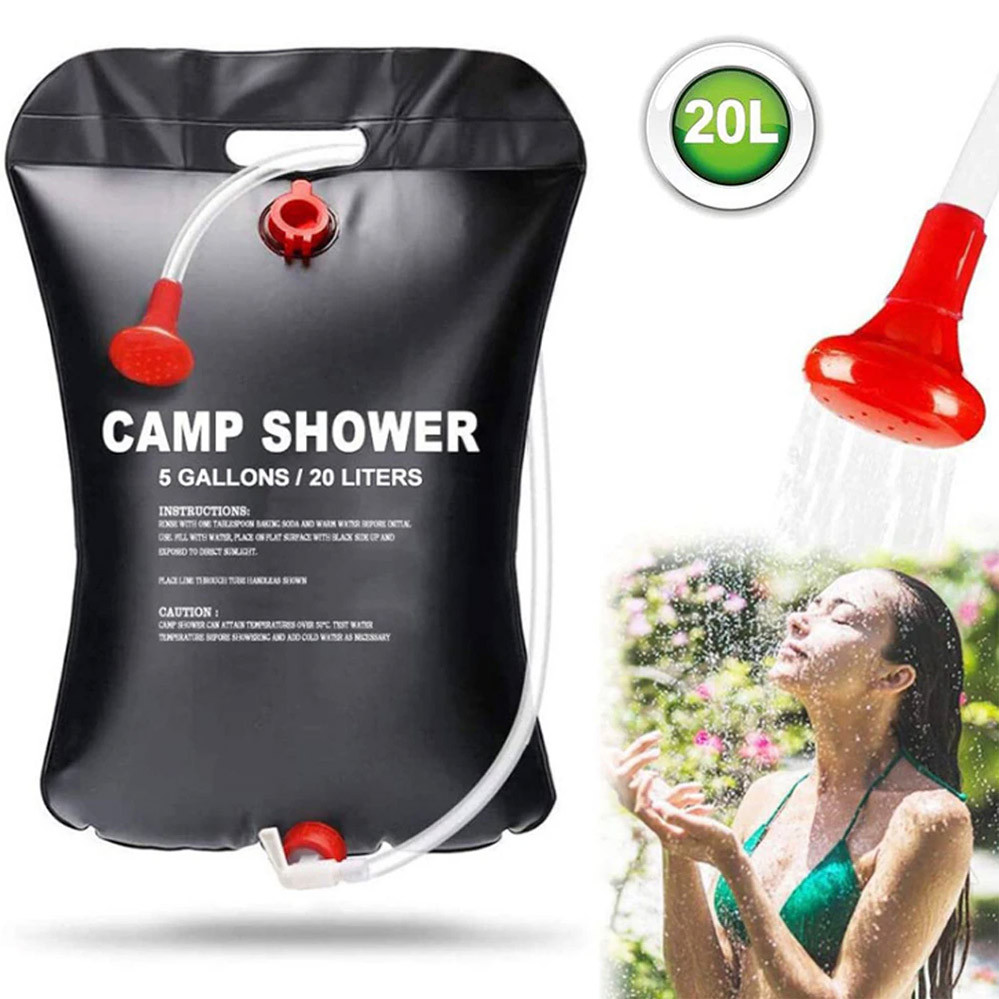 Переносний похідний мобільний душ портативний для дачі та кемпінгу Camp Shower на 20 літрів чорний