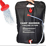 Переносний похідний мобільний душ портативний для дачі та кемпінгу Camp Shower на 20 літрів чорний, фото 7