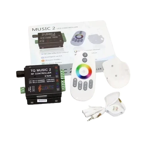 Музичний RGB контролер, 32A, 12-24V, з пультом RF, для світлодіодної RGB стрічки